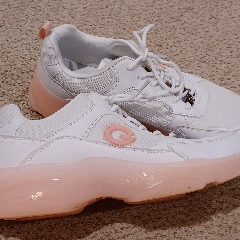 Guess Womens Sneakers Pink White Size 11  GGKHIA2-R